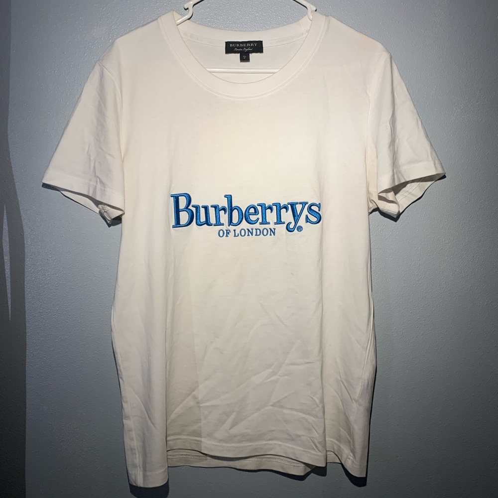 Burberry Embroided Cotton-Jersey Logo T Shirt
